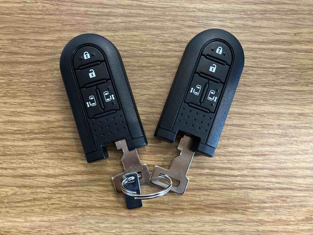 【スマートキー】　スマートキーを携帯していれば、ドアハンドルのボタンを押してロックの解除ができ、パワースライドドアもワンタッチで開閉できます