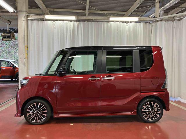 タント カスタムＲＳ　元試乗車　ターボ　両側電動スライドドア　レーンキープアシスト　アイドリングストップ　電動格納ミラー　シートヒーター　オートマチックハイビーム　ＬＥＤヘッドランプ　１オーナー　オートライト　スマートキー（8枚目）