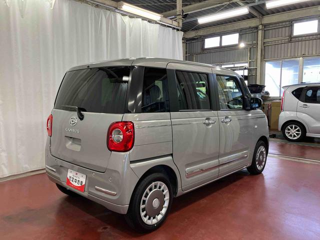 ムーヴキャンバス セオリーＧ　ｅｃｏ　ＩＤＬＥ非装着車　届出済未使用車　元展示車　衝突被害軽減システム　電動格納ミラー　ＬＥＤヘッドランプ　シートヒーター　両側電動スライドドア　禁煙　オートライト　ベンチシート　１オーナー　車線逸脱警報　スマートキー（5枚目）