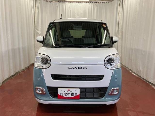 ムーヴキャンバス ストライプスＧ　両側電動スライドドア　衝突被害軽減システム　イモビライザー　アイドリングストップ　電動格納式ドアミラー　シートヒーター　ＬＥＤヘッドランプ　スマートキー　プッシュスタート（3枚目）