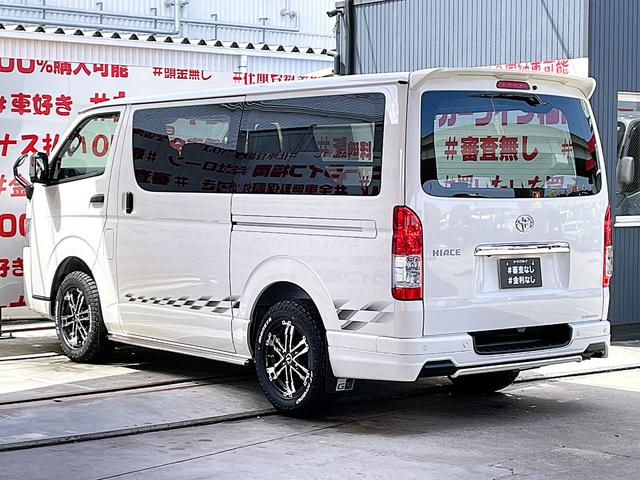 ハイエースバン ロングＤＸ　ＧＬパッケージ　ＦＵ１３４２　ＧＲ仕様車　新車コンプリート　ディーラーオプション　メッキドアミラー　ＴＲＤフロントスポイラー　リアスポイラー　サイドスカート　マッドクロス１６インチＡＷ　ホワイトレターＲＴタイヤ（15枚目）