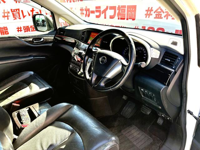 エルグランド ライダー ブラックライン 黒本革マニュアルシート FU1980 純正HDDナビ 地デジフルセグTV CD DVD USB Bluetooth ハンズフリー フリップダウンモニター ETC車載器 アラウンドビューモニター 革巻ステアリング(12枚目)