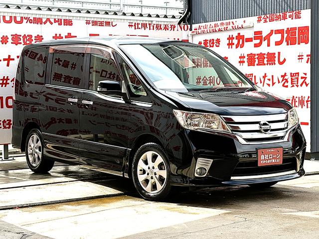 セレナ ハイウェイスター　Ｖセレクション　ＦＵ３２２７　アルパイン８インチナビ　バックカメラ　ＥＴＣ　Ｗオートエアコン　フォグランプ　オートライト　両側パワースライドドアー　サイドシェード　アルパインフリップダウンモニター　純正１６インチＡＷ（6枚目）