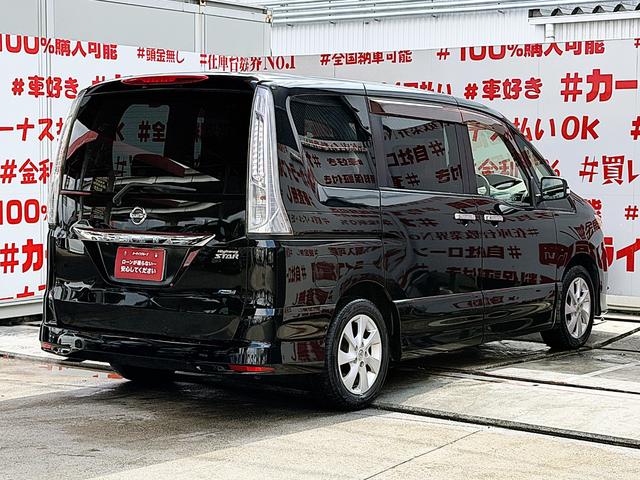 セレナ ハイウェイスター　Ｖセレクション　ＦＵ３２２７　アルパイン８インチナビ　バックカメラ　ＥＴＣ　Ｗオートエアコン　フォグランプ　オートライト　両側パワースライドドアー　サイドシェード　アルパインフリップダウンモニター　純正１６インチＡＷ（8枚目）