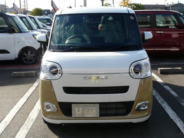 ムーヴキャンバス ストライプスG キーフリーシステム セキュリティアラーム スモークガラス 走行距離2km(8枚目)