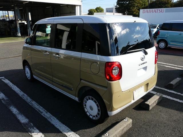 ムーヴキャンバス ストライプスG キーフリーシステム セキュリティアラーム スモークガラス 走行距離2km(10枚目)