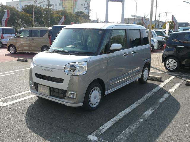 ムーヴキャンバス ストライプスＧ　スモークガラス　キーフリーシステム　セキュリティアラーム　走行距離２ｋｍ（9枚目）