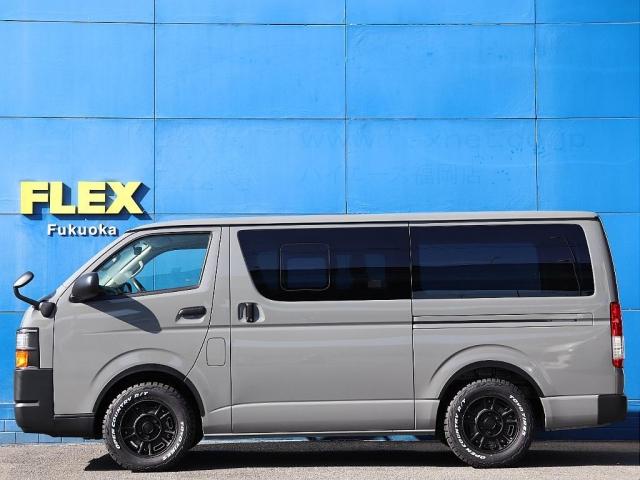 ハイエースバン ロングスーパーＧＬ　Ｒｅｎｏｃａリノカ　角目　ＦＬＥＸカスタム　全塗装　ＬＥＤライト　クラシック　アンティーク　新品シートカバー・タイヤ＆ホイール・フェイスチェンジ・オーバーフェンダー　各所マットブラック　小窓付　５型（6枚目）