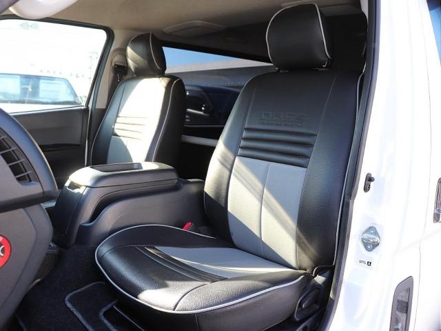 レジアスエースバン スーパーGL ダークプライム ディーゼルターボ ギブソンエアロ バッドフェイスボンネット マットブラック塗装 CRSホイール オーバーフェンダー ヴァレンティドアミラーウインカー LEDテールランプ シートカバー 7インチナビ(13枚目)