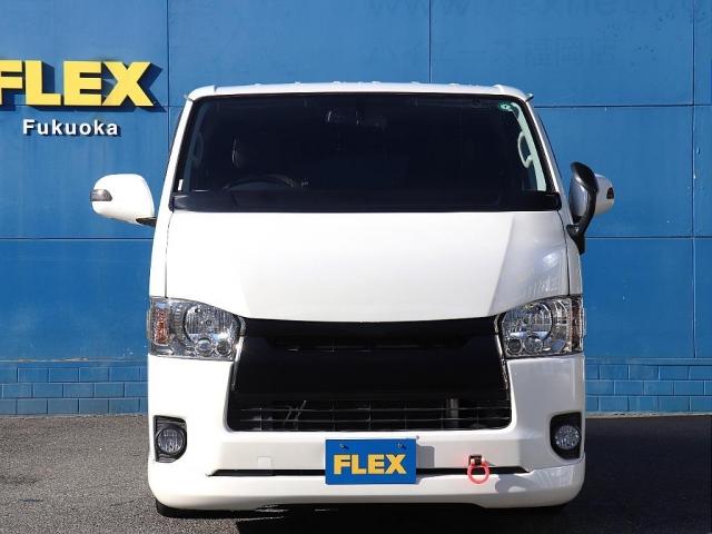 レジアスエースバン スーパーGL ダークプライム ディーゼルターボ ギブソンエアロ バッドフェイスボンネット マットブラック塗装 CRSホイール オーバーフェンダー ヴァレンティドアミラーウインカー LEDテールランプ シートカバー 7インチナビ(20枚目)