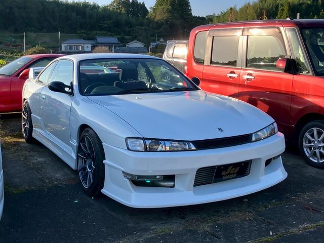 シルビア K’s 純正5速MT ターボ エアロ 純正パールオールペン ワンオフマフラー 車高調 momoステアリング BRIDEバケットシート エアクリ APEXi FCコマンダー ターボタイマー SSR17インチAW(5枚目)