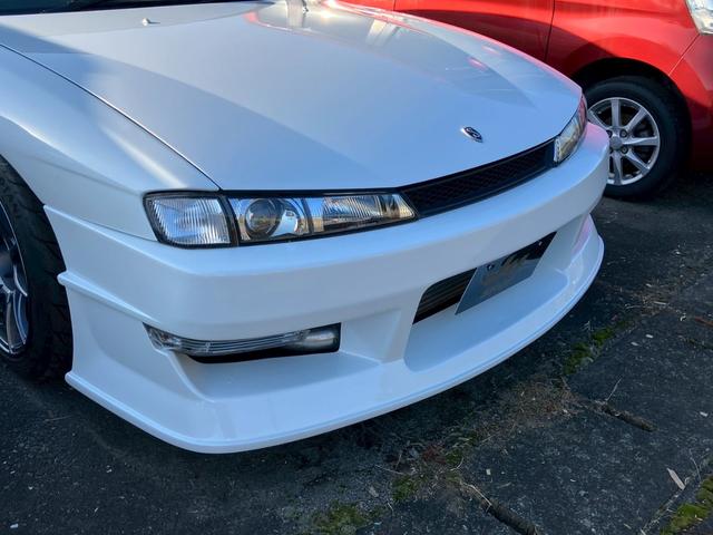 シルビア K’s 純正5速MT ターボ エアロ 純正パールオールペン ワンオフマフラー 車高調 momoステアリング BRIDEバケットシート エアクリ APEXi FCコマンダー ターボタイマー SSR17インチAW(7枚目)