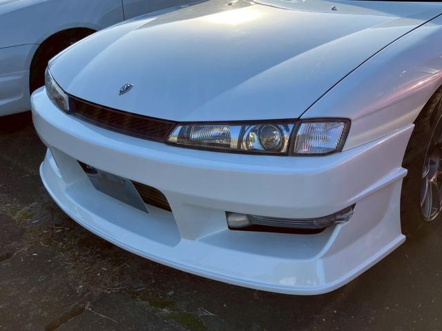 シルビア K’s 純正5速MT ターボ エアロ 純正パールオールペン ワンオフマフラー 車高調 momoステアリング BRIDEバケットシート エアクリ APEXi FCコマンダー ターボタイマー SSR17インチAW(8枚目)
