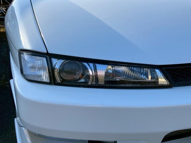 シルビア K’s 純正5速MT ターボ エアロ 純正パールオールペン ワンオフマフラー 車高調 momoステアリング BRIDEバケットシート エアクリ APEXi FCコマンダー ターボタイマー SSR17インチAW(9枚目)