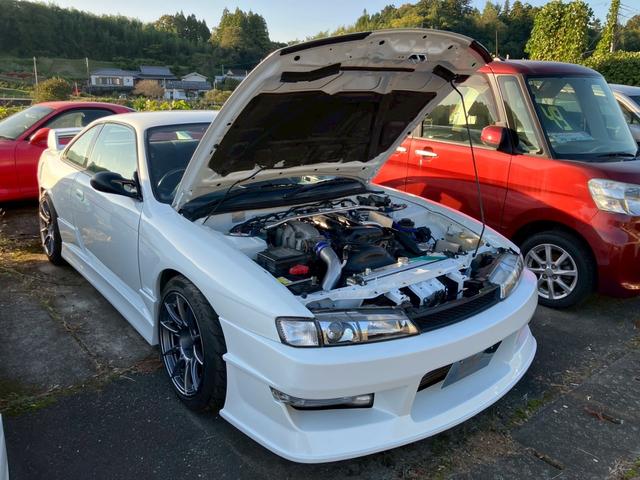 シルビア K’s 純正5速MT ターボ エアロ 純正パールオールペン ワンオフマフラー 車高調 momoステアリング BRIDEバケットシート エアクリ APEXi FCコマンダー ターボタイマー SSR17インチAW(27枚目)