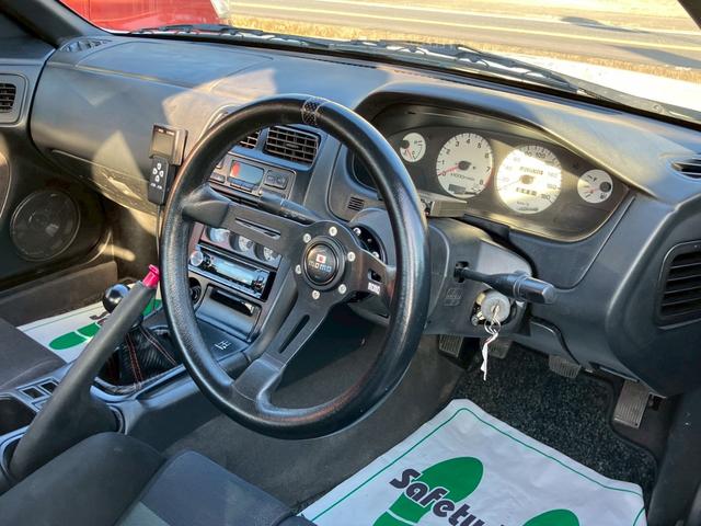 シルビア K’s 純正5速MT ターボ エアロ 純正パールオールペン ワンオフマフラー 車高調 momoステアリング BRIDEバケットシート エアクリ APEXi FCコマンダー ターボタイマー SSR17インチAW(47枚目)