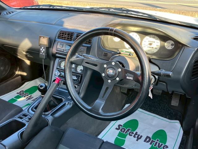 シルビア K’s 純正5速MT ターボ エアロ 純正パールオールペン ワンオフマフラー 車高調 momoステアリング BRIDEバケットシート エアクリ APEXi FCコマンダー ターボタイマー SSR17インチAW(48枚目)