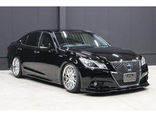 クラウンハイブリッド アスリートS マーベリック深リム19インチホイール BLITZフルタップ車高調 新品シルクブレイズエアロ 新品トランクスポイラー シーケンシャルウインカー 新品ハンドル HIDライト LEDフォグ 8型HDDナビ D-TV ブルートゥース バックカメラ(6枚目)