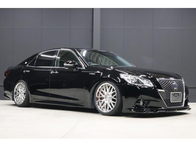 クラウンハイブリッド アスリートS マーベリック深リム19インチホイール BLITZフルタップ車高調 新品シルクブレイズエアロ 新品トランクスポイラー シーケンシャルウインカー 新品ハンドル HIDライト LEDフォグ 8型HDDナビ D-TV ブルートゥース バックカメラ(9枚目)