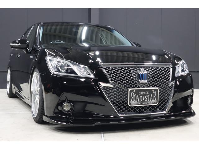 クラウンハイブリッド アスリートS マーベリック深リム19インチホイール BLITZフルタップ車高調 新品シルクブレイズエアロ 新品トランクスポイラー シーケンシャルウインカー 新品ハンドル HIDライト LEDフォグ 8型HDDナビ D-TV ブルートゥース バックカメラ(11枚目)