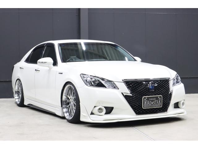 クラウンハイブリッド アスリートＳ　アドバンスドパッケージ特別仕様車　モデリスタ＆　ＴＲＤエアロ　モデリスタ４本出しマフラー　新品ロクサーニ深リム１９インチＡＷ　新品ＧＲＳフルタップ車高調　新品レザーハンドル　純正８型ＨＤＤナビＴＶ　ブルートゥース　ＨＩＤライト　ＬＥＤフォグ　ＥＴＣ（6枚目）