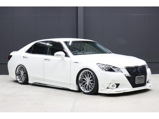 クラウンハイブリッド アスリートＳ　アドバンスドパッケージ特別仕様車　モデリスタ＆　ＴＲＤエアロ　モデリスタ４本出しマフラー　新品ロクサーニ深リム１９インチＡＷ　新品ＧＲＳフルタップ車高調　新品レザーハンドル　純正８型ＨＤＤナビＴＶ　ブルートゥース　ＨＩＤライト　ＬＥＤフォグ　ＥＴＣ（7枚目）