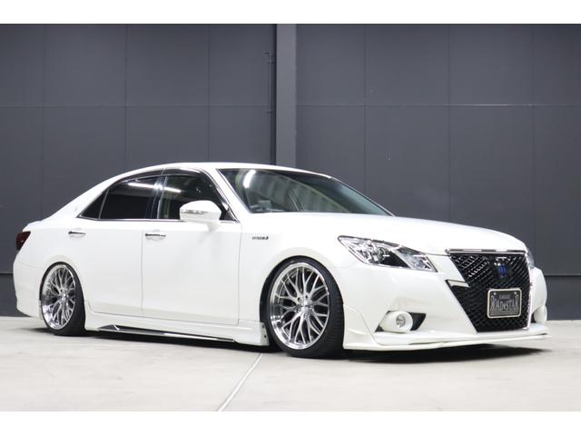 クラウンハイブリッド アスリートＳ　アドバンスドパッケージ特別仕様車　モデリスタ＆　ＴＲＤエアロ　モデリスタ４本出しマフラー　新品ロクサーニ深リム１９インチＡＷ　新品ＧＲＳフルタップ車高調　新品レザーハンドル　純正８型ＨＤＤナビＴＶ　ブルートゥース　ＨＩＤライト　ＬＥＤフォグ　ＥＴＣ（9枚目）