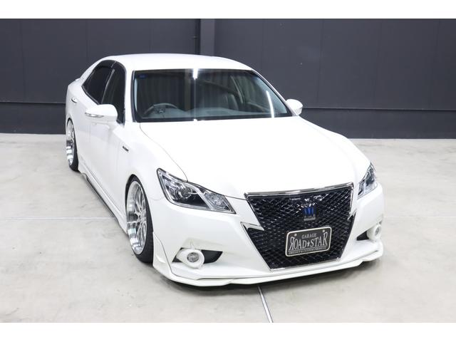 クラウンハイブリッド アスリートＳ　アドバンスドパッケージ特別仕様車　モデリスタ＆　ＴＲＤエアロ　モデリスタ４本出しマフラー　新品ロクサーニ深リム１９インチＡＷ　新品ＧＲＳフルタップ車高調　新品レザーハンドル　純正８型ＨＤＤナビＴＶ　ブルートゥース　ＨＩＤライト　ＬＥＤフォグ　ＥＴＣ（14枚目）
