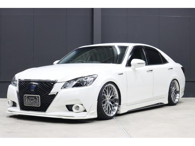 クラウンハイブリッド アスリートＳ　アドバンスドパッケージ特別仕様車　モデリスタ＆　ＴＲＤエアロ　モデリスタ４本出しマフラー　新品ロクサーニ深リム１９インチＡＷ　新品ＧＲＳフルタップ車高調　新品レザーハンドル　純正８型ＨＤＤナビＴＶ　ブルートゥース　ＨＩＤライト　ＬＥＤフォグ　ＥＴＣ（28枚目）