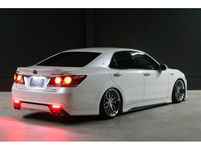 クラウンハイブリッド アスリートＳ　アドバンスドパッケージ特別仕様車　モデリスタ＆　ＴＲＤエアロ　モデリスタ４本出しマフラー　新品ロクサーニ深リム１９インチＡＷ　新品ＧＲＳフルタップ車高調　新品レザーハンドル　純正８型ＨＤＤナビＴＶ　ブルートゥース　ＨＩＤライト　ＬＥＤフォグ　ＥＴＣ（43枚目）