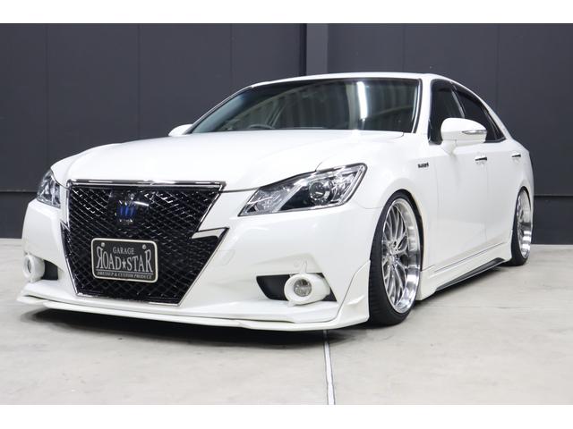クラウンハイブリッド アスリートＳ　アドバンスドパッケージ特別仕様車　モデリスタ＆　ＴＲＤエアロ　モデリスタ４本出しマフラー　新品ロクサーニ深リム１９インチＡＷ　新品ＧＲＳフルタップ車高調　新品レザーハンドル　純正８型ＨＤＤナビＴＶ　ブルートゥース　ＨＩＤライト　ＬＥＤフォグ　ＥＴＣ（54枚目）
