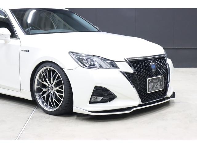 クラウンハイブリッド アスリートS 後期仕様 アドバンスパッケージ特別仕様車 新品シルクブレイズエアロ 新品ロクサーニ深リム19インチAW 新品トランクスポイラー TANABE車高調 重低音4本出しマフラー(純正有)新品黒ウッド&レザーハンドル 純正8型ナビ Bluetooth(22枚目)
