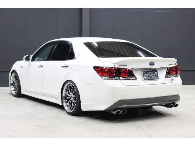 クラウンハイブリッド アスリートS 後期仕様 アドバンスパッケージ特別仕様車 新品シルクブレイズエアロ 新品ロクサーニ深リム19インチAW 新品トランクスポイラー TANABE車高調 重低音4本出しマフラー(純正有)新品黒ウッド&レザーハンドル 純正8型ナビ Bluetooth(30枚目)