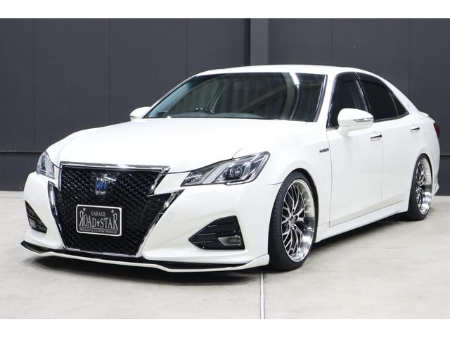 クラウンハイブリッド アスリートS 後期仕様 アドバンスパッケージ特別仕様車 新品シルクブレイズエアロ 新品ロクサーニ深リム19インチAW 新品トランクスポイラー TANABE車高調 重低音4本出しマフラー(純正有)新品黒ウッド&レザーハンドル 純正8型ナビ Bluetooth(48枚目)