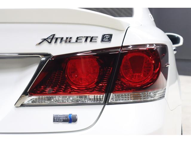 クラウンハイブリッド アスリートＳブラックスタイル　アドバンスパッケージ特別仕様車　新品シルクブレイズエアロ　新品ロクサーニ深リム１９インチＡＷ　新品ＧＲＳフルタップ車高調　新品トランクスポイラー　新品黒木目＆レザーコンビハンドル　純正８型ＨＤＤナビ　ＴＶ　ブルートゥース　ドラレコ（46枚目）