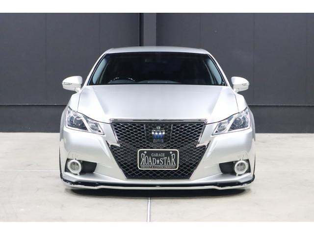 クラウンハイブリッド アスリートS アドバンストパッケージ特別仕様車 新品シルクブレイズエアロ 新品ロクサーニ深リム19インチホイール BLITZフルタップ車高調 新品黒ウッド&レザーコンビハンドル 純正8型HDDナビ 地デジTV ブルートゥース バックカメラ ETC(4枚目)