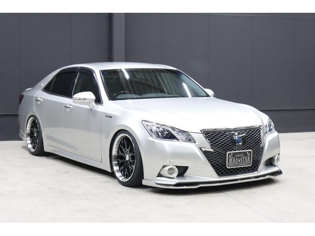クラウンハイブリッド アスリートS アドバンストパッケージ特別仕様車 新品シルクブレイズエアロ 新品ロクサーニ深リム19インチホイール BLITZフルタップ車高調 新品黒ウッド&レザーコンビハンドル 純正8型HDDナビ 地デジTV ブルートゥース バックカメラ ETC(6枚目)