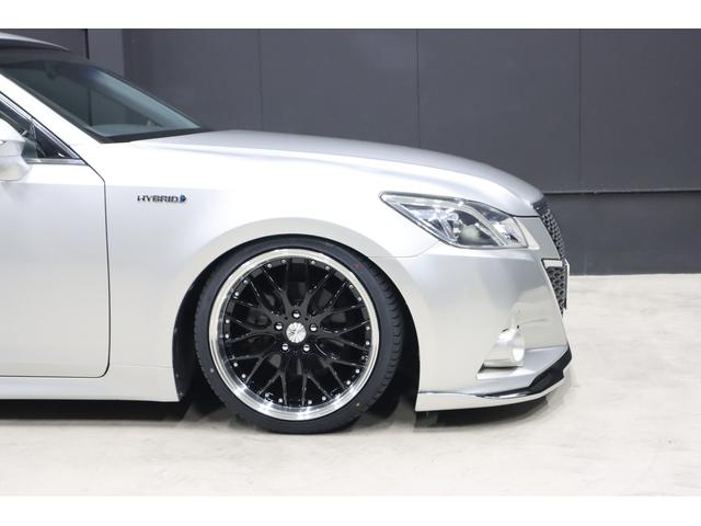 クラウンハイブリッド アスリートS アドバンストパッケージ特別仕様車 新品シルクブレイズエアロ 新品ロクサーニ深リム19インチホイール BLITZフルタップ車高調 新品黒ウッド&レザーコンビハンドル 純正8型HDDナビ 地デジTV ブルートゥース バックカメラ ETC(25枚目)