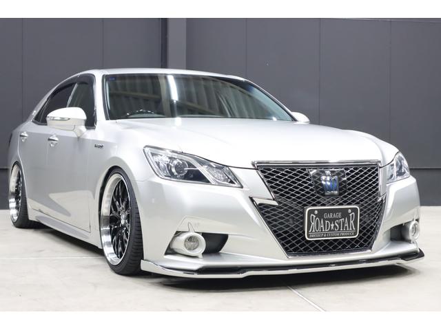 クラウンハイブリッド アスリートS アドバンストパッケージ特別仕様車 新品シルクブレイズエアロ 新品ロクサーニ深リム19インチホイール BLITZフルタップ車高調 新品黒ウッド&レザーコンビハンドル 純正8型HDDナビ 地デジTV ブルートゥース バックカメラ ETC(28枚目)