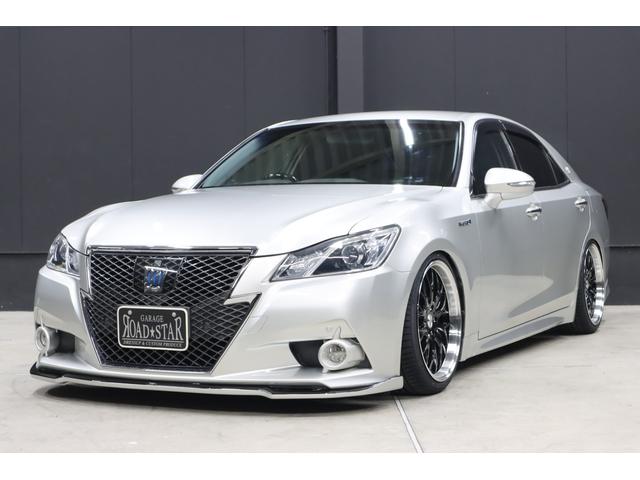 クラウンハイブリッド アスリートS アドバンストパッケージ特別仕様車 新品シルクブレイズエアロ 新品ロクサーニ深リム19インチホイール BLITZフルタップ車高調 新品黒ウッド&レザーコンビハンドル 純正8型HDDナビ 地デジTV ブルートゥース バックカメラ ETC(51枚目)