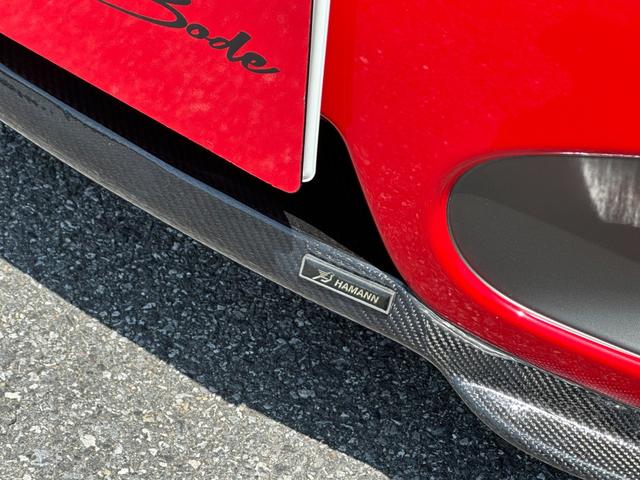 Ｆ４３０ Ｆ１　Ｄ車　左Ｈ　社外カーボンエアロ（Ｆ＆Ｓ＆Ｒ＆リアウイング）　カーボンインテリア　黒革　レッドステッチ　社外ナビＴＶ　Ｂカメラ　ＥＴＣ　１９ｉｎＡＷ　イエローキャリパー　スクーデリアフェラーリシールド（35枚目）