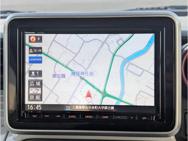 スペーシア ハイブリッドX ドライブレコーダー ETC 全周囲カメラ 両側電動スライドドア ナビ TV クリアランスソナー レーンアシスト 衝突被害軽減システム オートライト スマートキー アイドリングストップ 電動格納ミラー(6枚目)