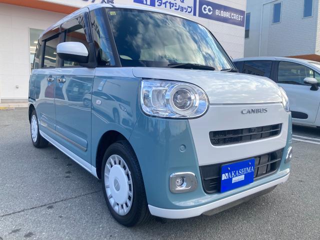 ムーヴキャンバス ストライプスＧ　パノラミックビューカメラ／両側テ電動スライド／ナビ（Ｂｌｕｅｔｏｏｔｈ／ＴＶ／ＣＤ・ＤＶＤ）／両席シートヒーター／ドリンク保温ホルダー（4枚目）