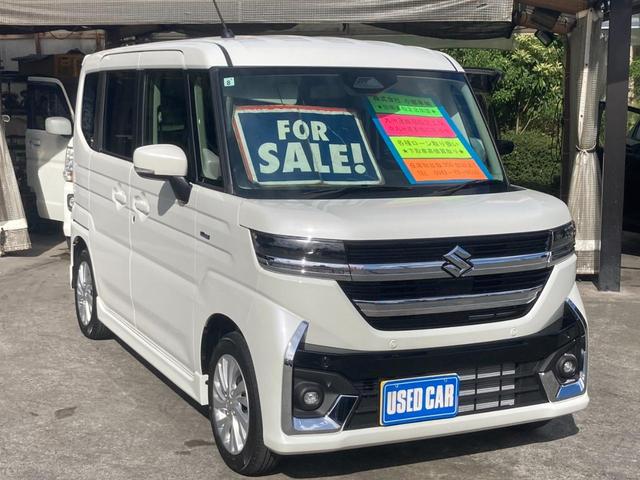 スペーシアカスタム ハイブリッドＧＳ　届出済未使用車／メモリーナビ　衝突軽減装置　左パワードア　新車保証書　コーナーセンサー　レーン逸脱警報　ＴＶ　クルーズコントロール　シートヒーター　電動Ｐブレーキ　ＬＥＤへッドライト　ＬＥＤフォグ　オートハイビーム　純正１４ＡＷ（5枚目）
