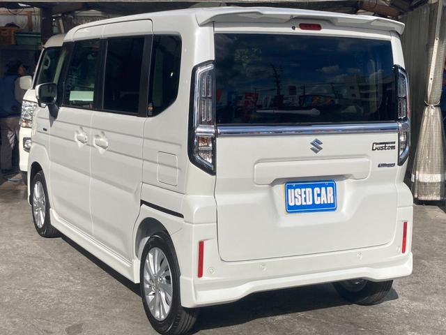 スペーシアカスタム ハイブリッドＧＳ　届出済未使用車／メモリーナビ　衝突軽減装置　左パワードア　新車保証書　コーナーセンサー　レーン逸脱警報　ＴＶ　クルーズコントロール　シートヒーター　電動Ｐブレーキ　ＬＥＤへッドライト　ＬＥＤフォグ　オートハイビーム　純正１４ＡＷ（8枚目）
