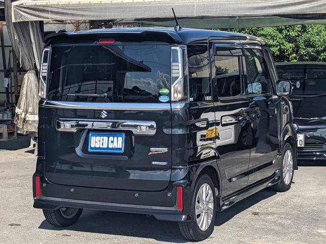 スペーシアカスタム ハイブリッドＧＳ　ＳＤナビ　衝突軽減装置　Ｂｌｕｅｔｏｏｔｈ　コーナーセンサー　レーン逸脱警報　フルセグＴＶ　シートヒーター　ＤＶＤ再生　バックカメラ　ＥＴＣ　ＬＥＤヘッドライト　オートハイビーム　純正フルエアロ　スマートキー　アイドリングストップ　電格ミラー（7枚目）