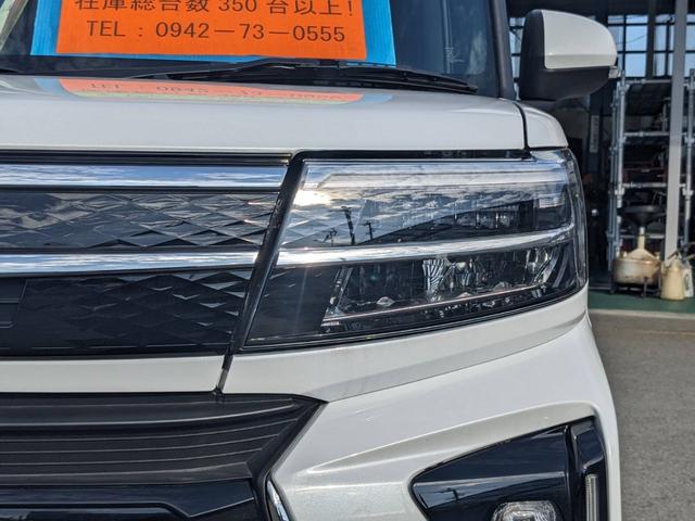 タント カスタムＸ　衝突軽減装置　両側パワードア　コーナーセンサー　レーン逸脱警報　ハーフレザーシート　シートヒーター　純正１４ＡＷ　電動Ｐブレーキ　フロアマット　オートハイビーム　ＬＥＤヘッドライト　ＬＥＤフォグ　左右シートバックテーブル　純正フルエアロ（11枚目）