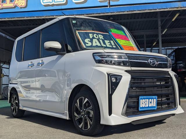 タント カスタムＸ　衝突軽減装置　両側パワードア　コーナーセンサー　レーン逸脱警報　ハーフレザーシート　シートヒーター　純正１４ＡＷ　電動Ｐブレーキ　フロアマット　オートハイビーム　ＬＥＤヘッドライト　ＬＥＤフォグ　左右シートバックテーブル　純正フルエアロ（16枚目）