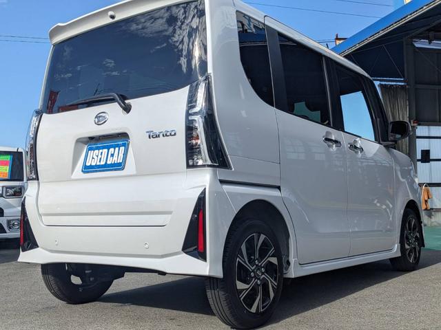 タント カスタムＸ　衝突軽減装置　両側パワードア　コーナーセンサー　レーン逸脱警報　ハーフレザーシート　シートヒーター　純正１４ＡＷ　電動Ｐブレーキ　フロアマット　オートハイビーム　ＬＥＤヘッドライト　ＬＥＤフォグ　左右シートバックテーブル　純正フルエアロ（28枚目）