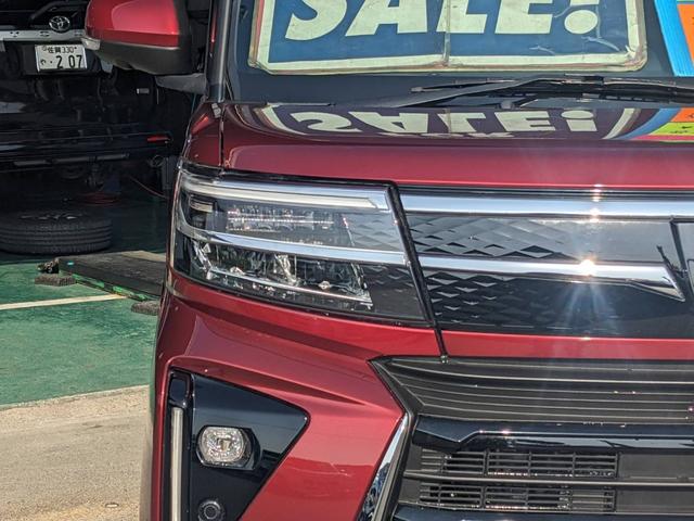 タント カスタムＸ　届出済未使用車　両側パワードア　衝突軽減ブレーキ　シートヒーター　ハーフレザーシート　コーナーセンサー　電動Ｐブレーキ　ＵＳＢ入力　ＬＥＤヘッドライト　オートハイビーム　レーン逸脱警報　スマートキー　ＬＥＤフォグ　電格ミラー　左右シートバックテーブル（25枚目）